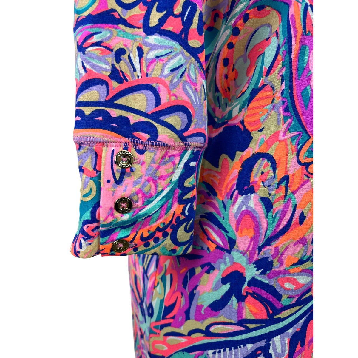 Lilly Pulitzer Multicolor Paisley Print 3/4 Sleeve Shift Dress Womens Size S