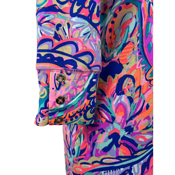 Lilly Pulitzer Multicolor Paisley Print 3/4 Sleeve Shift Dress Womens Size S