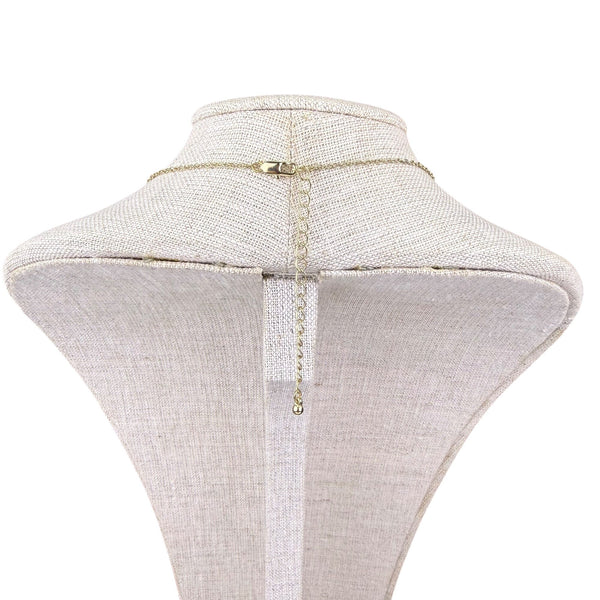 Gold Tone Necklace & Earrings Set Long Chain Tassel Detailing Textured Spheres