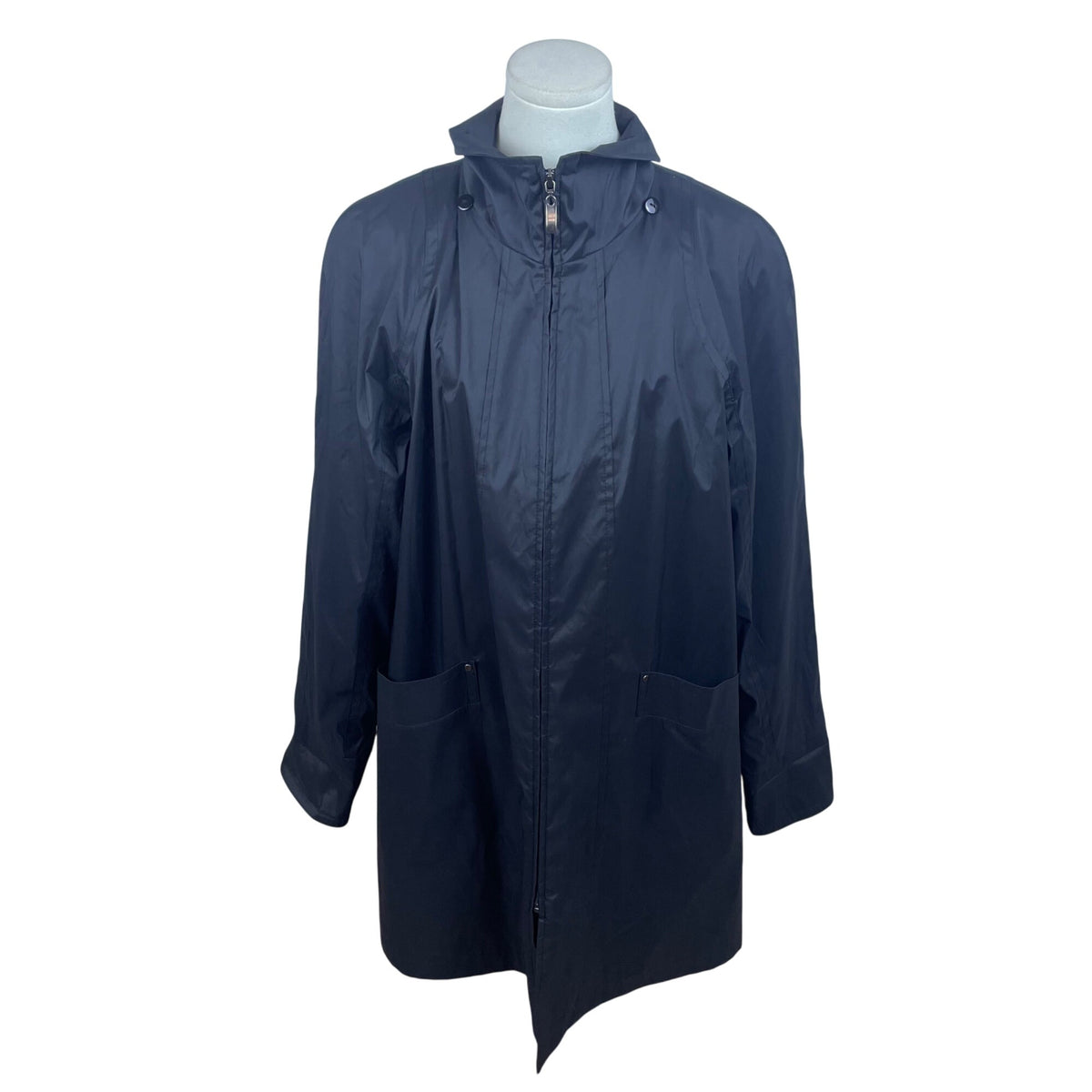 East 5th Womens Black Waterproof Jacket With Pockets & Drawstring Waist Sz M