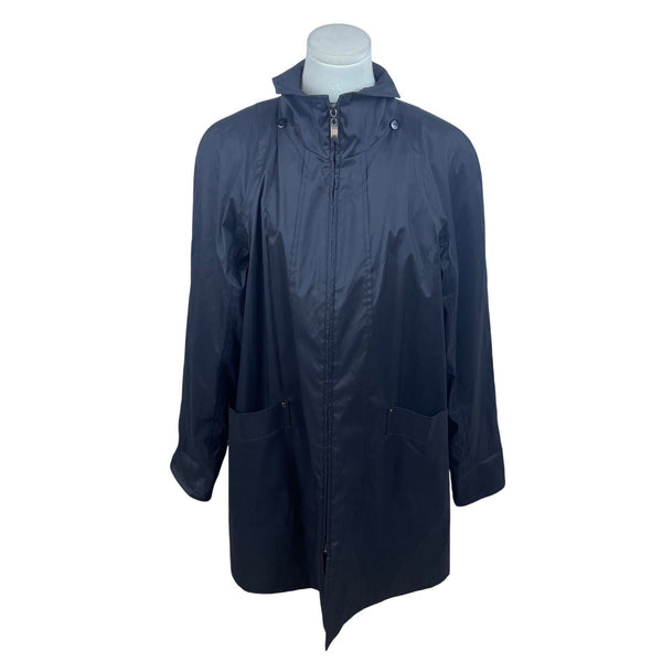 East 5th Womens Black Waterproof Jacket With Pockets & Drawstring Waist Sz M
