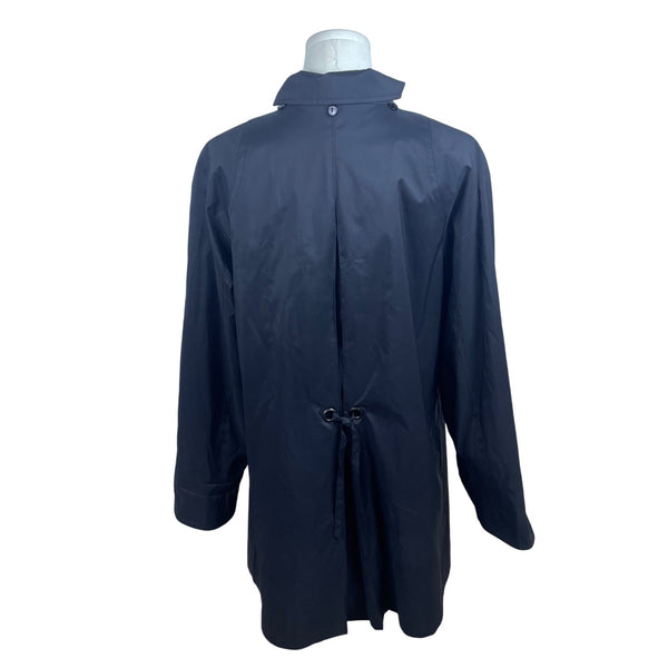 East 5th Womens Black Waterproof Jacket With Pockets & Drawstring Waist Sz M