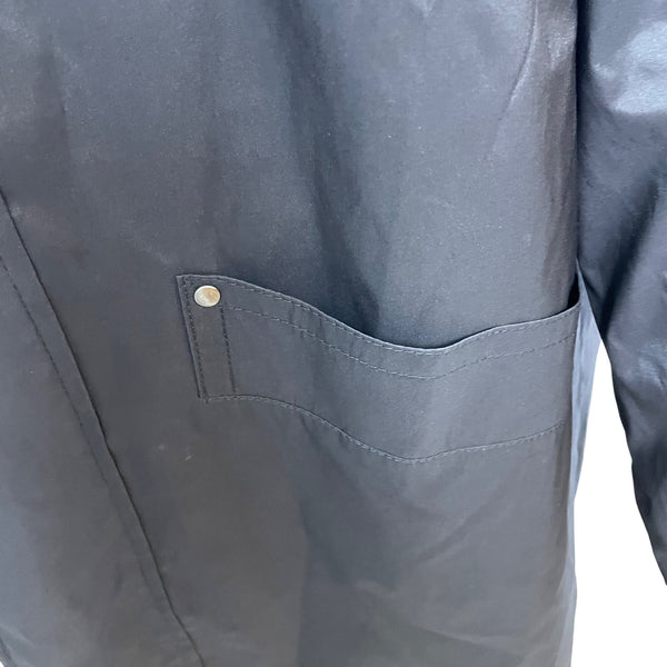 East 5th Womens Black Waterproof Jacket With Pockets & Drawstring Waist Sz M