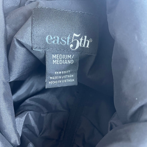 East 5th Womens Black Waterproof Jacket With Pockets & Drawstring Waist Sz M