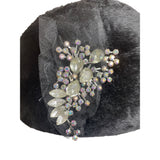 Vintage Black Faux Fur Pillbox Hat With Rhinestone & Mesh Accents