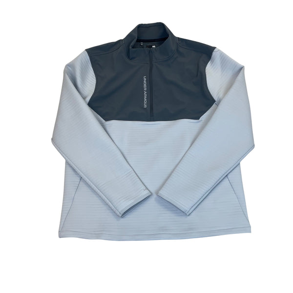 Under Armour Mens Grey/White Zip Pullover Long-Sleeve Golf Top XL