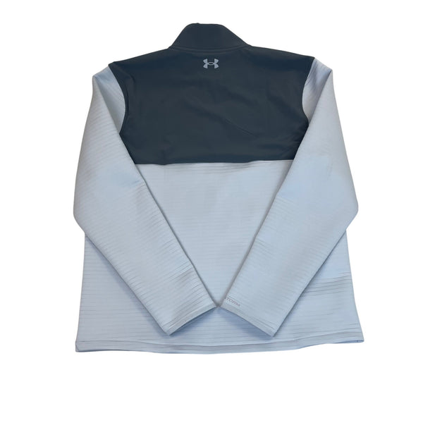 Under Armour Mens Grey/White Zip Pullover Long-Sleeve Golf Top XL