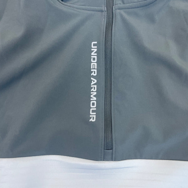 Under Armour Mens Grey/White Zip Pullover Long-Sleeve Golf Top XL