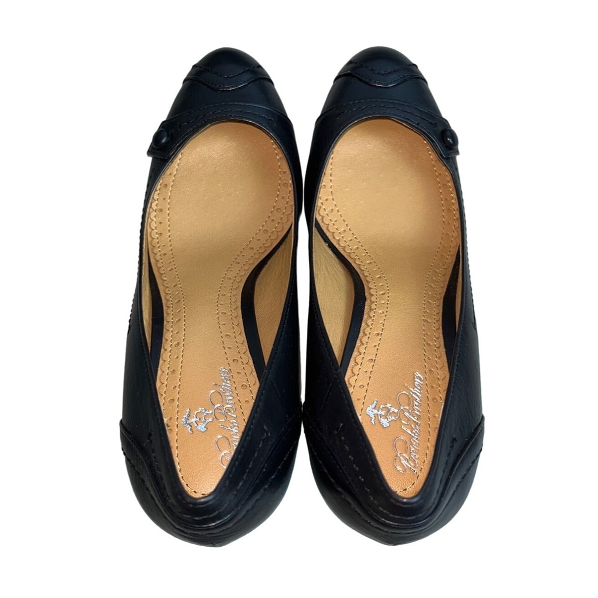 Brooks Brothers Women's Black Leather Cap Toe Heels Sz 6.5