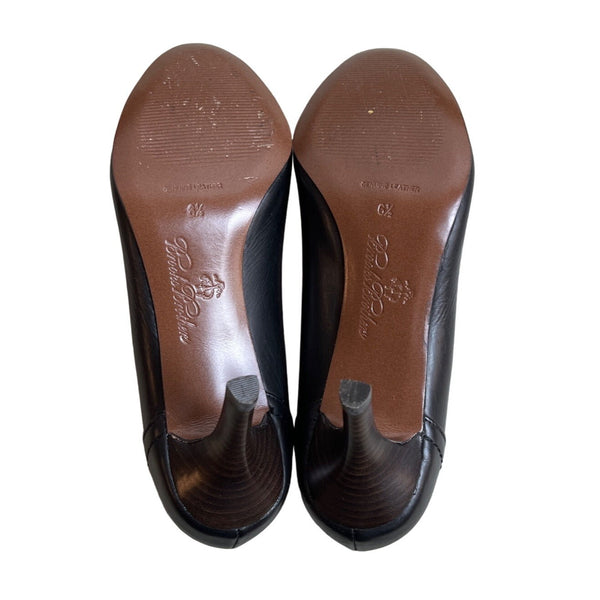 Brooks Brothers Women's Black Leather Cap Toe Heels Sz 6.5