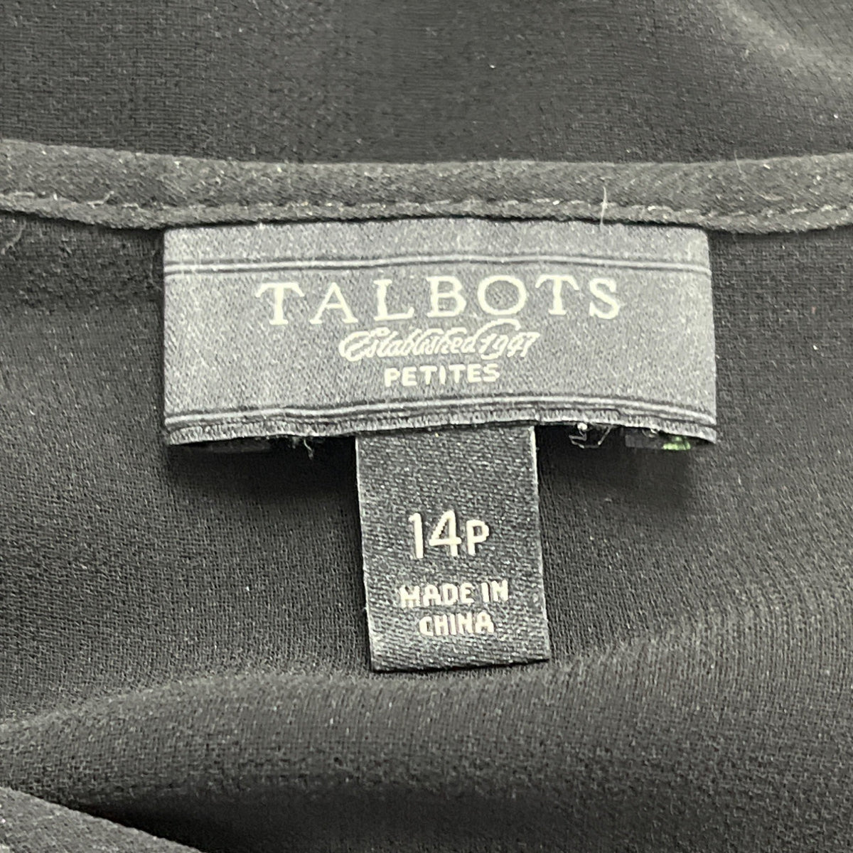 Talbots Women Black Polyester Camisole & Sheer Button-Up Blouse Set Size 14P