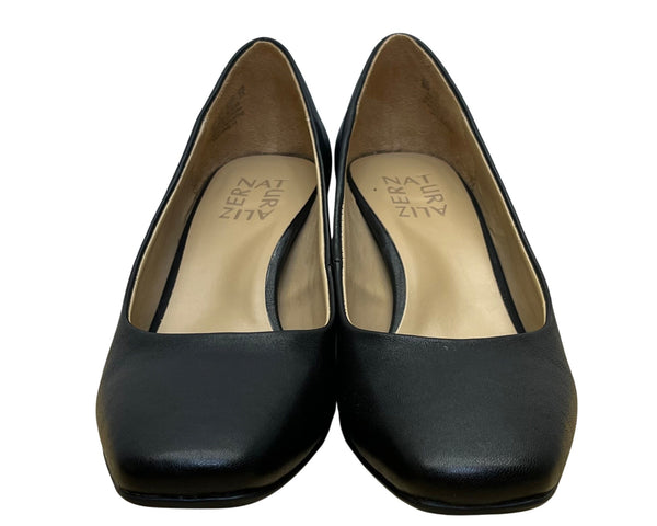Naturalizer Women’s Black Smooth Faux Leather Warner Block Heel Pumps Size 6M
