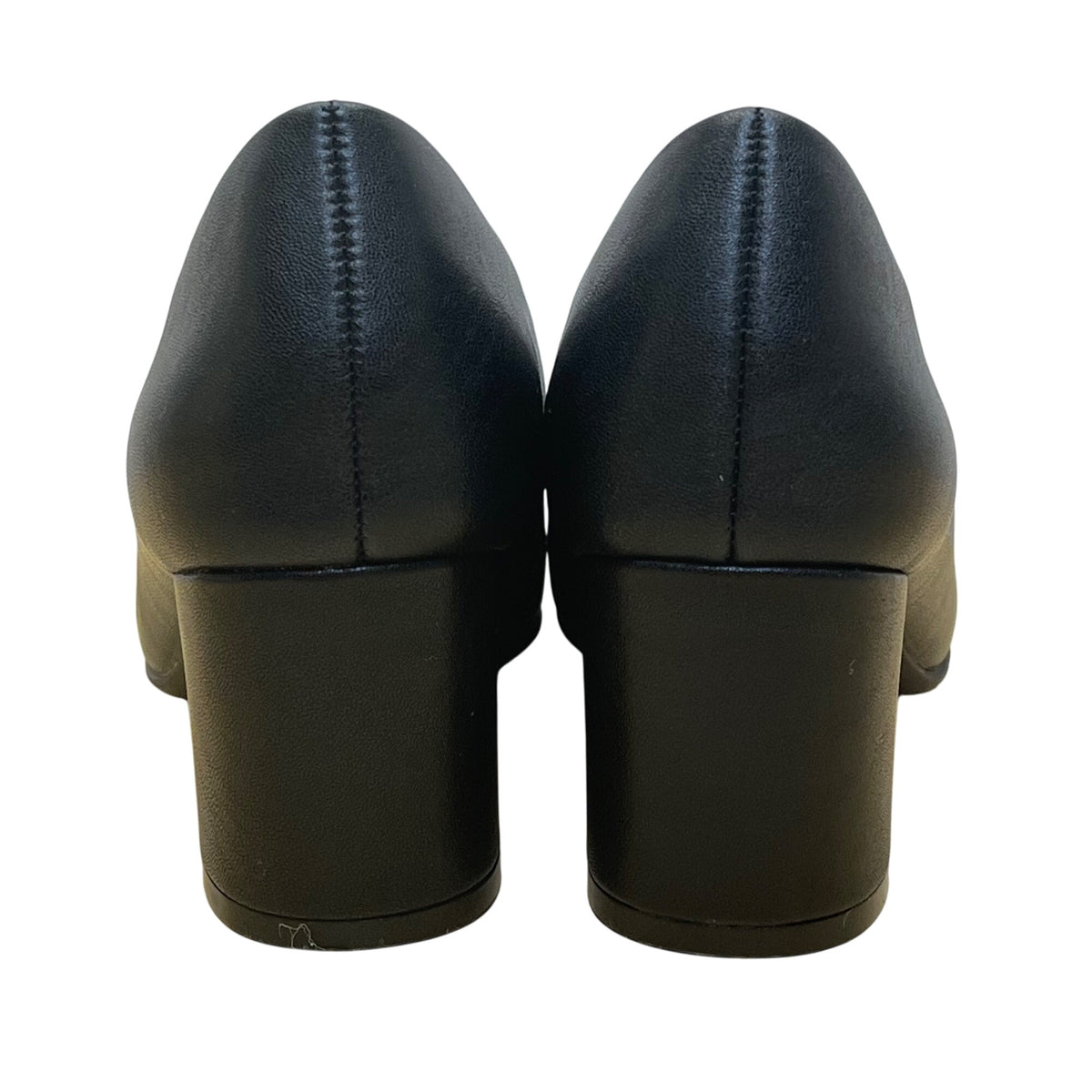 Naturalizer Women’s Black Smooth Faux Leather Warner Block Heel Pumps Size 6M