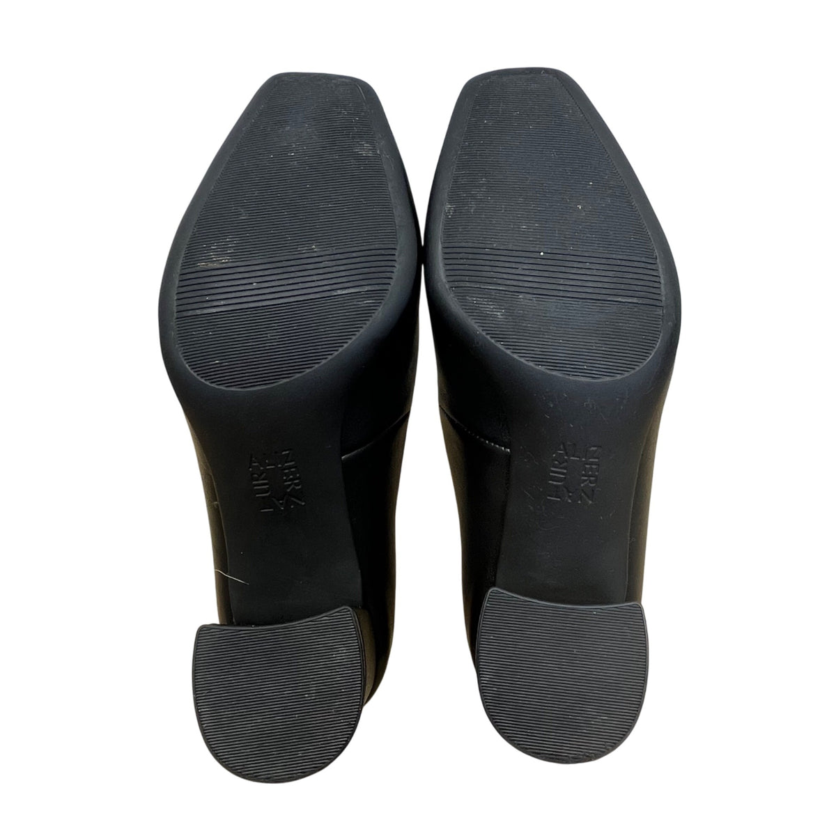 Naturalizer Women’s Black Smooth Faux Leather Warner Block Heel Pumps Size 6M