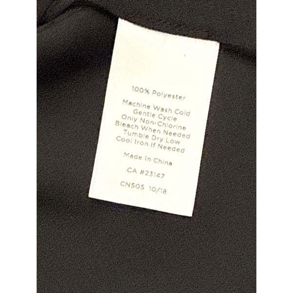 Talbots Womens Black Sleeveless Blouse With Embroidered Neckline Sz L