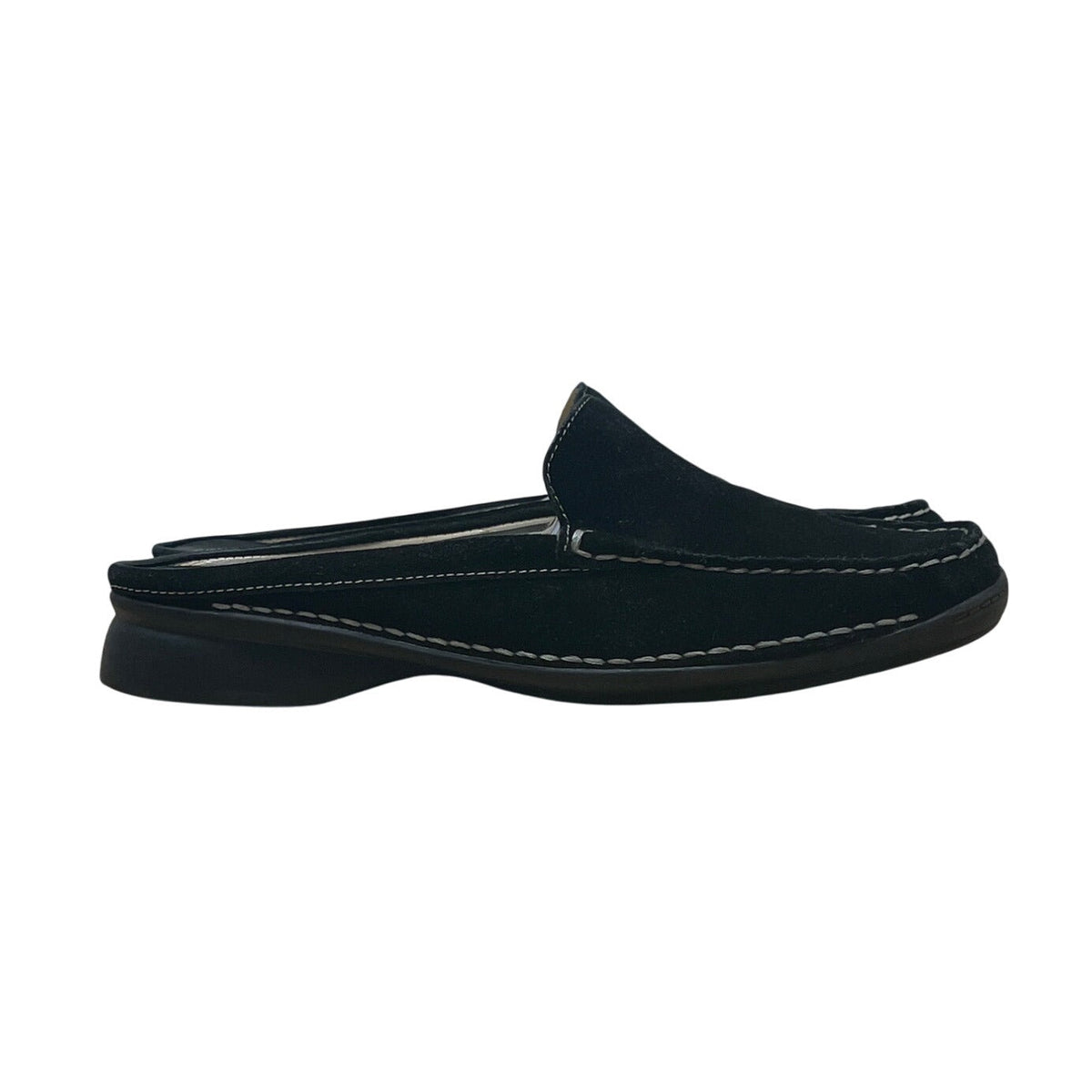 Anne Klein Women's Black Suede Leather  Slip-On Maarthus Mules Size 9M