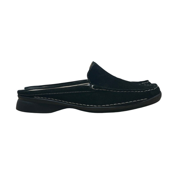Anne Klein Women's Black Suede Leather  Slip-On Maarthus Mules Size 9M