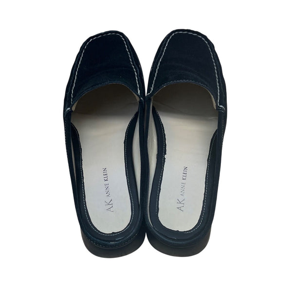 Anne Klein Women's Black Suede Leather  Slip-On Maarthus Mules Size 9M
