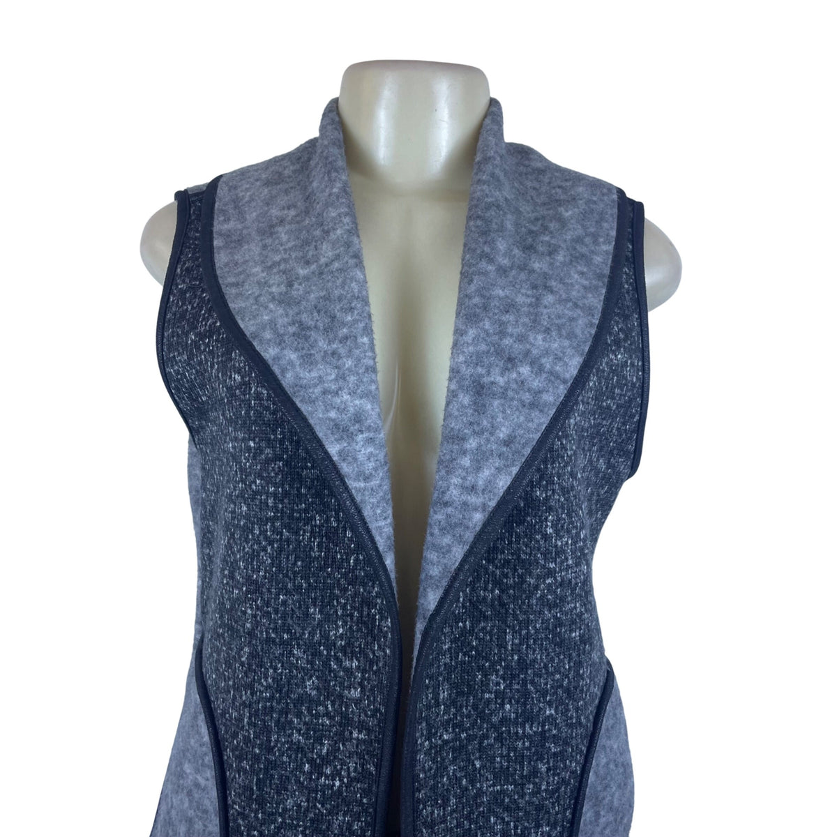 Zenergy By Chicos Womens Gray Open Front Sleeveless Knit Vest Size O