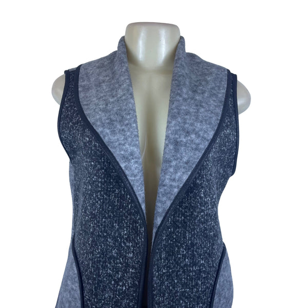 Zenergy By Chicos Womens Gray Open Front Sleeveless Knit Vest Size O