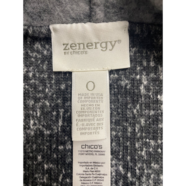 Zenergy By Chicos Womens Gray Open Front Sleeveless Knit Vest Size O
