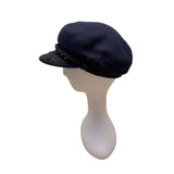 Vintage Greek Fisherman Cap Navy Wool & Cotton Braided Trim One Size