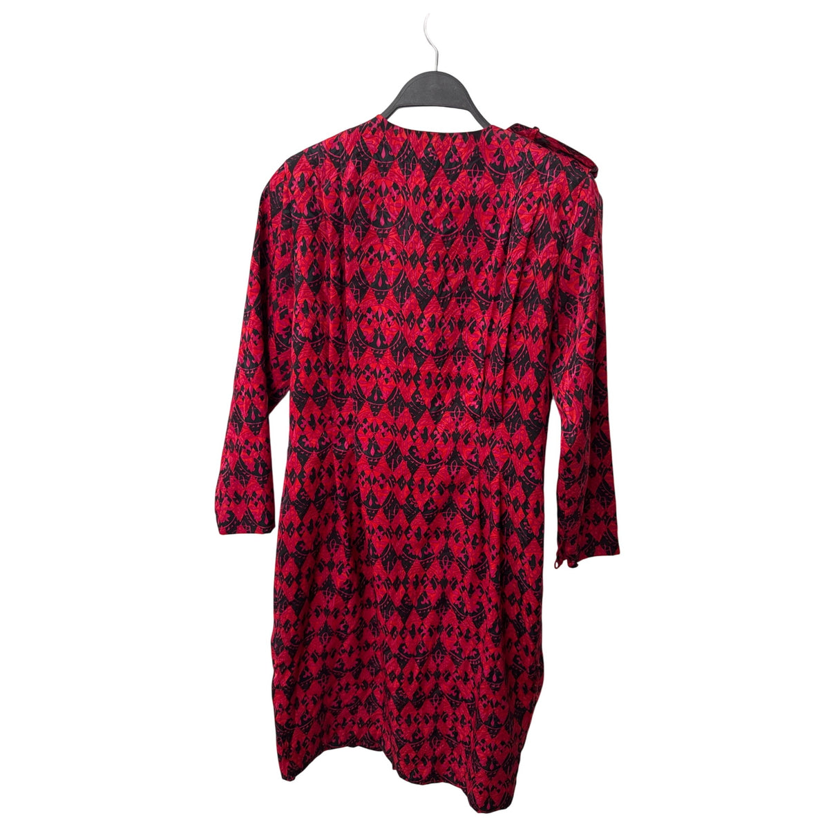 Papell Petites Womens Red & Black Long Sleeve Polyester Dress Size 10 Abstract Print