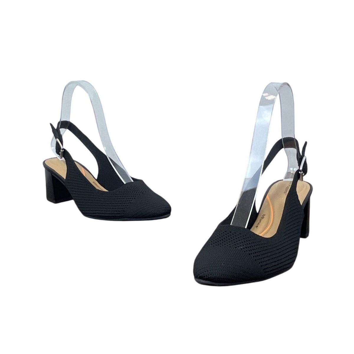 Hush Puppies Bounce Womens Black Slingback Block Heel Shoes - NEW