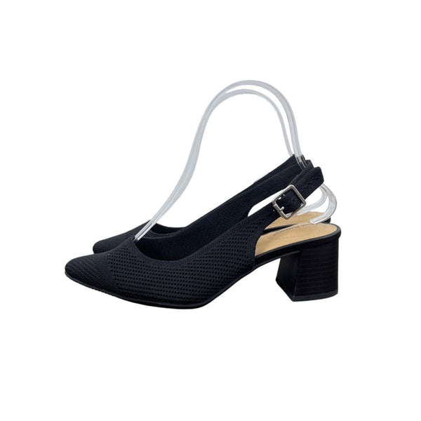Hush Puppies Bounce Womens Black Slingback Block Heel Shoes - NEW