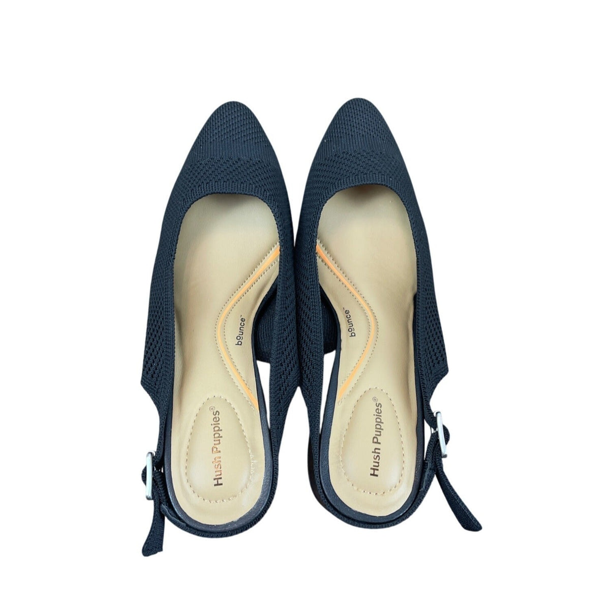 Hush Puppies Bounce Womens Black Slingback Block Heel Shoes - NEW