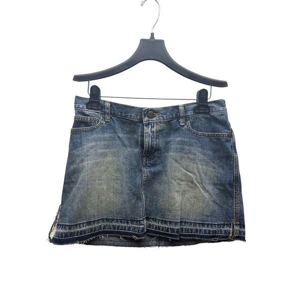 Abercrombie & Fitch Womens Blue Denim Distressed Mini Skirt 100% Cotton Size 2