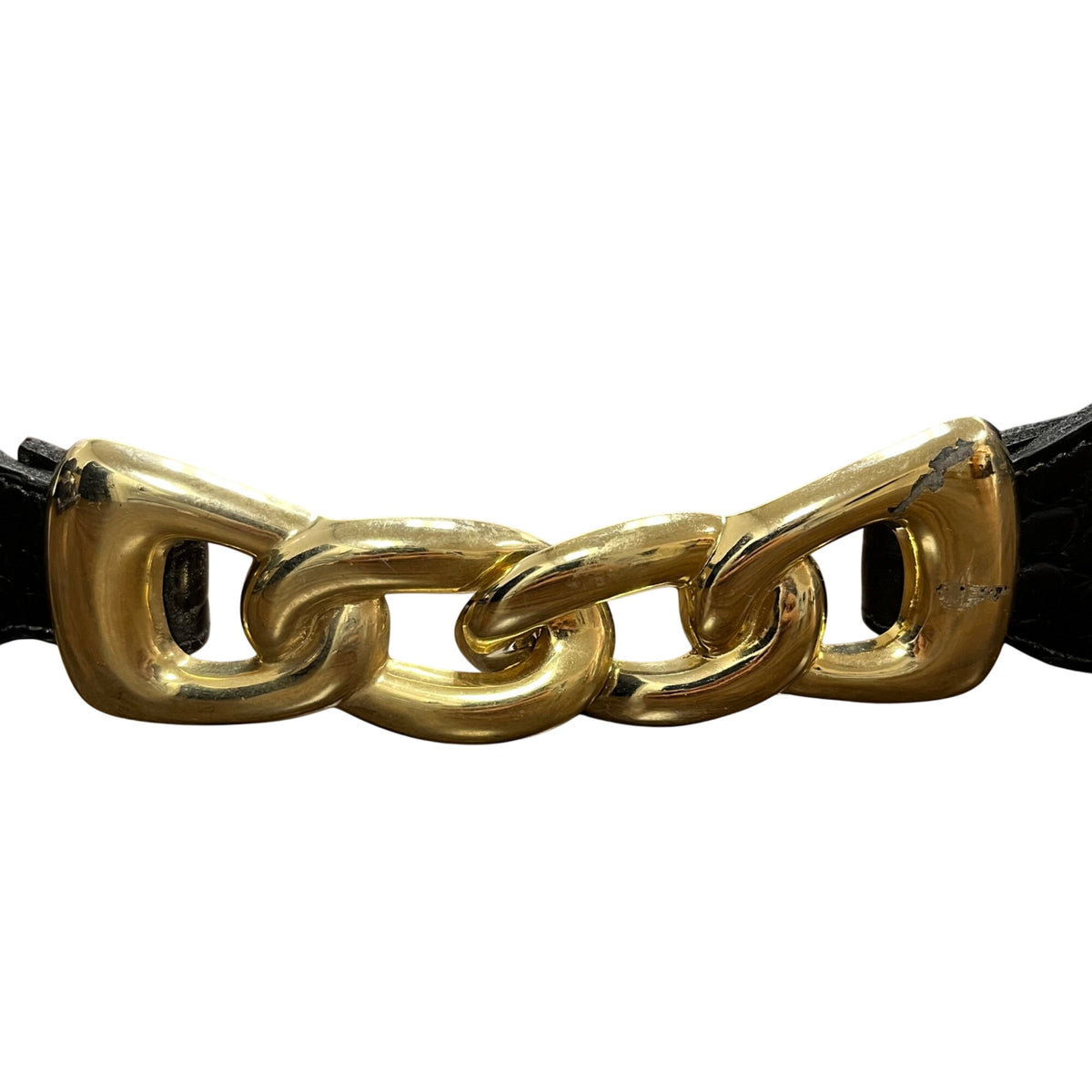 Black Gold Tone Elastic Chain Link Belt Women’s Fashion