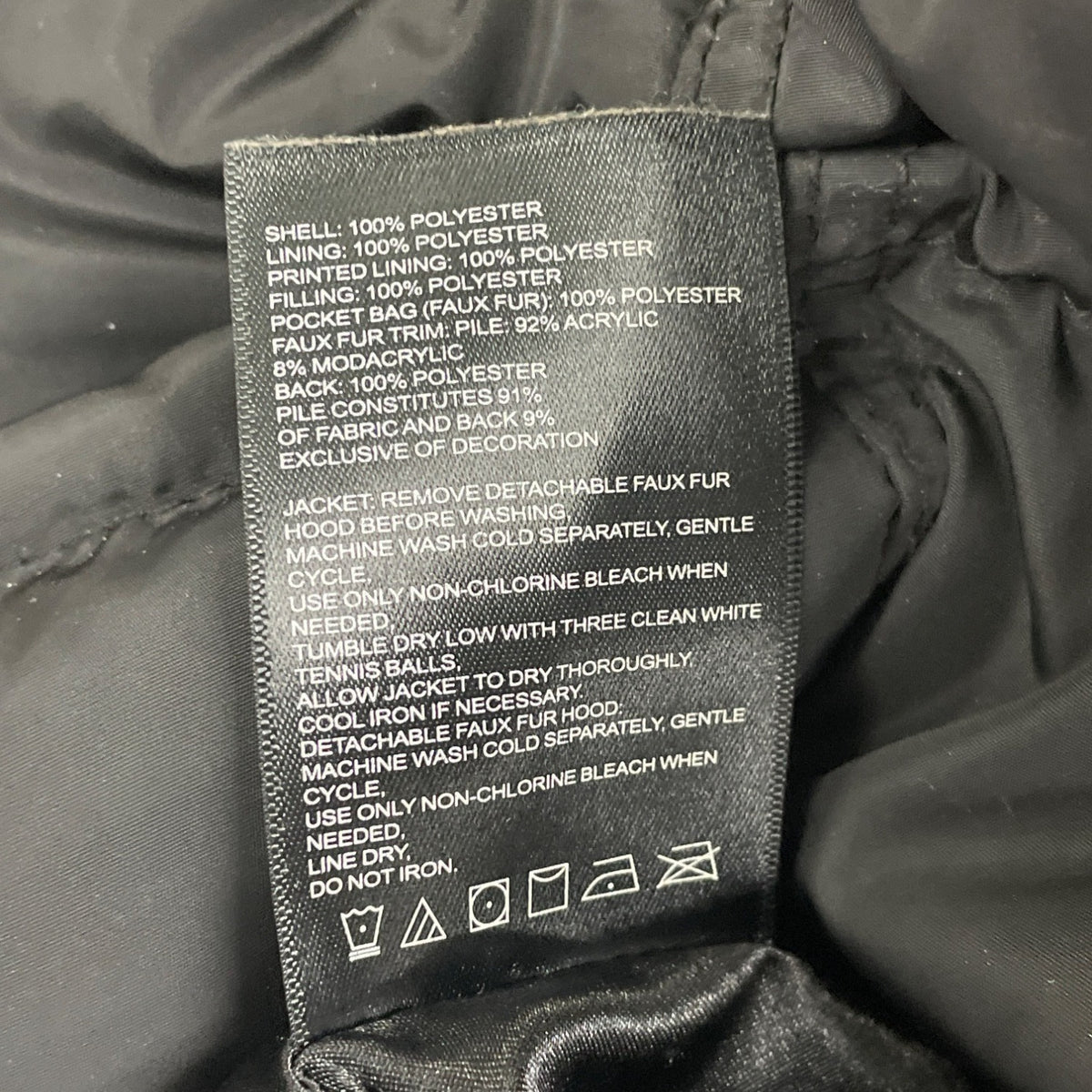 Laundry Women's Black Faux Fur Hooded Quilted Puffer Coat Size Small Winter