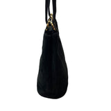 Vintage Carolyne Barton Women's Black Suede Goldtone Metal Shoulder Bag Sz S