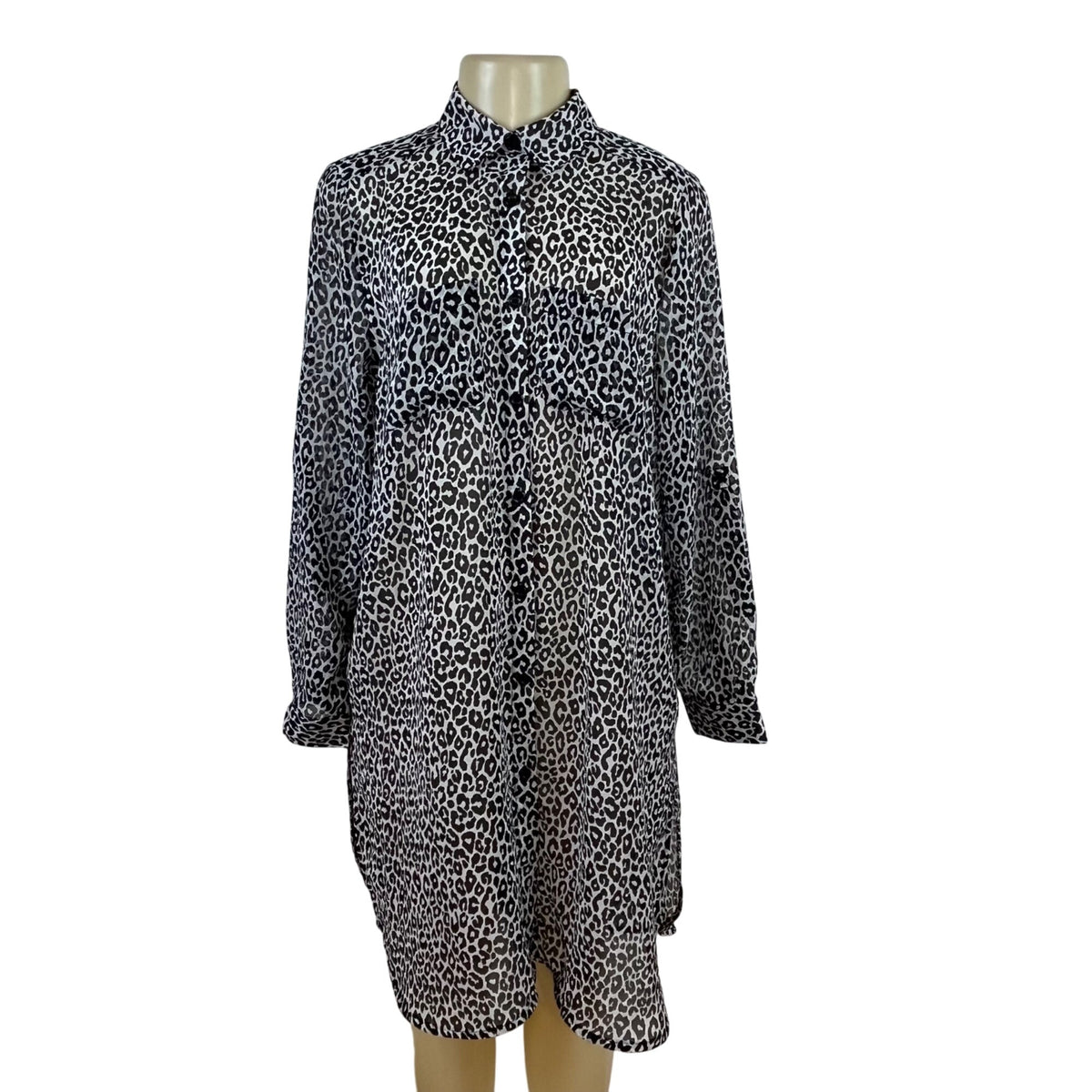 Jessica London Women's Black & White Button-Down Shirt Dress Sz 14W