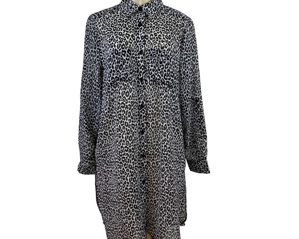 Jessica London Women's Black & White Button-Down Shirt Dress Sz 14W
