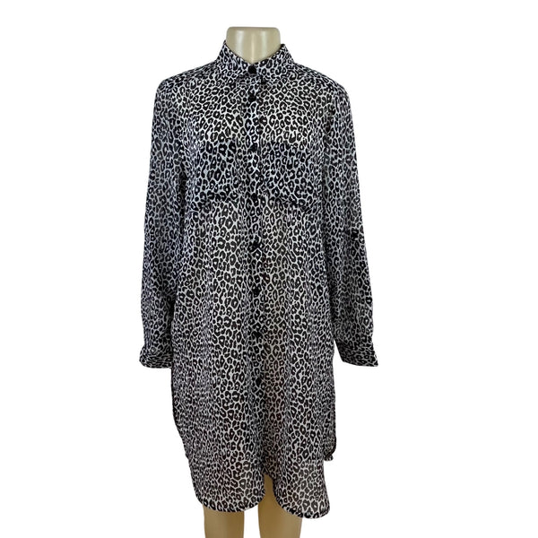Jessica London Women's Black & White Button-Down Shirt Dress Sz 14W