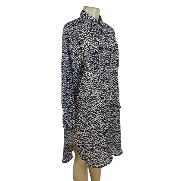 Jessica London Women's Black & White Button-Down Shirt Dress Sz 14W