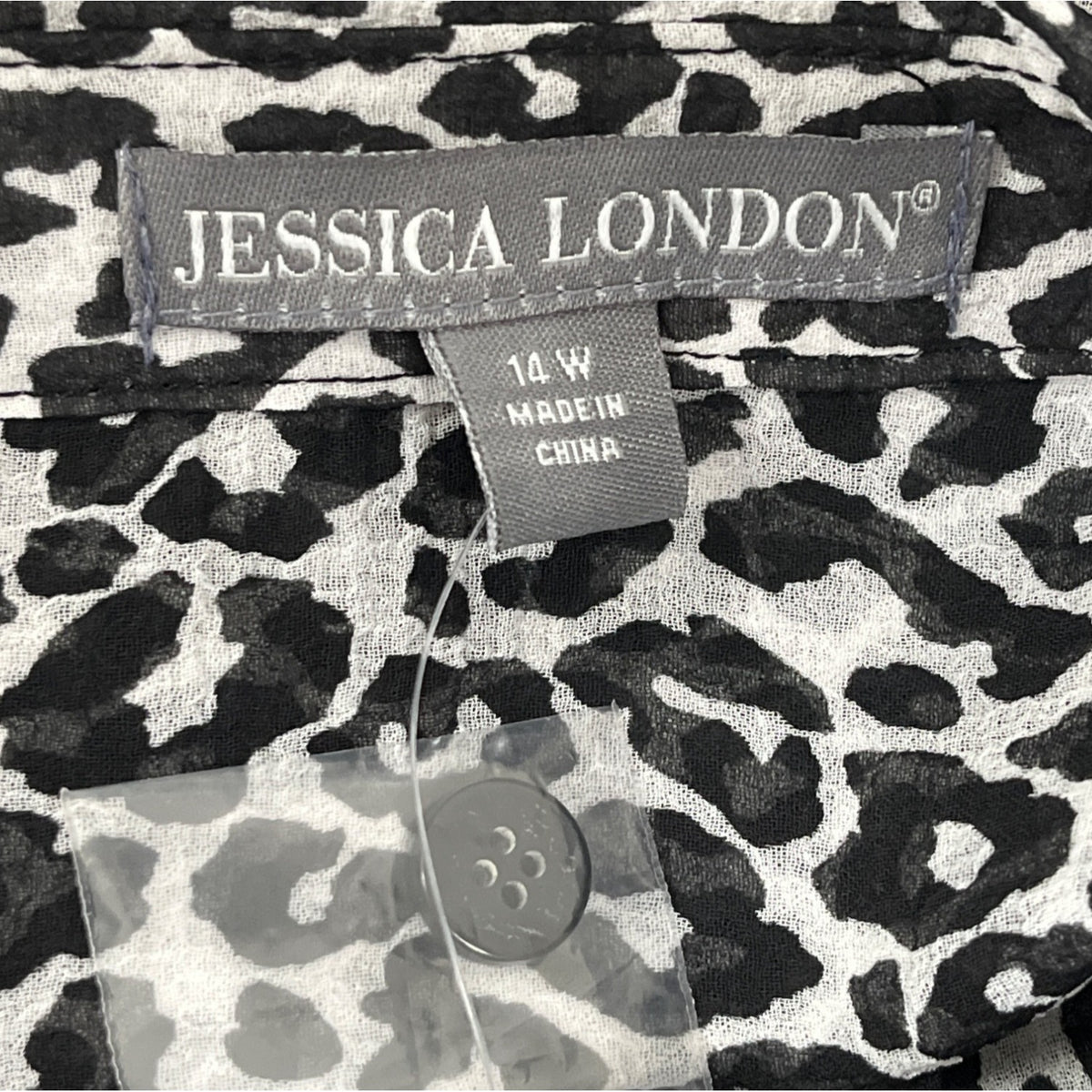 Jessica London Women's Black & White Button-Down Shirt Dress Sz 14W