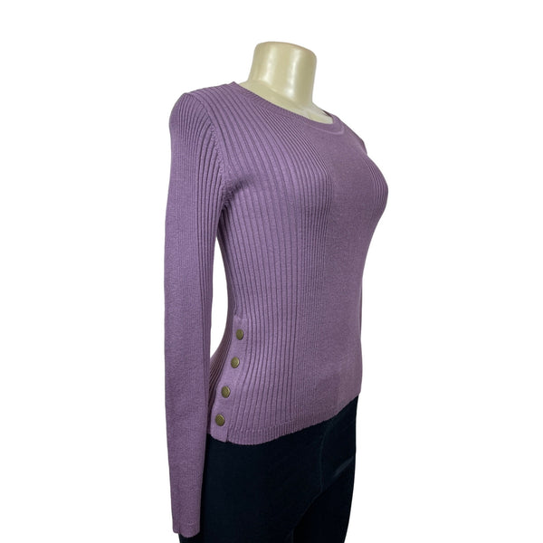 Hooked Up Women's Purple Long Sleeve Shirt Size S