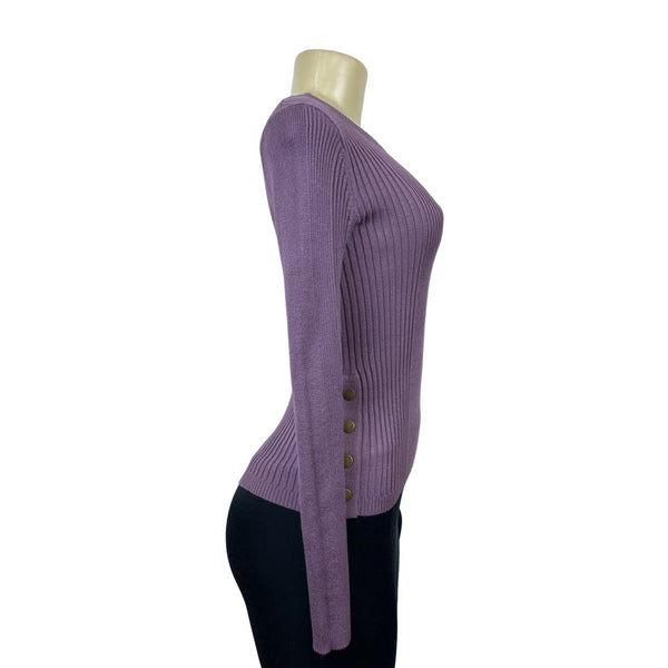 Hooked Up Women's Purple Long Sleeve Shirt Size S