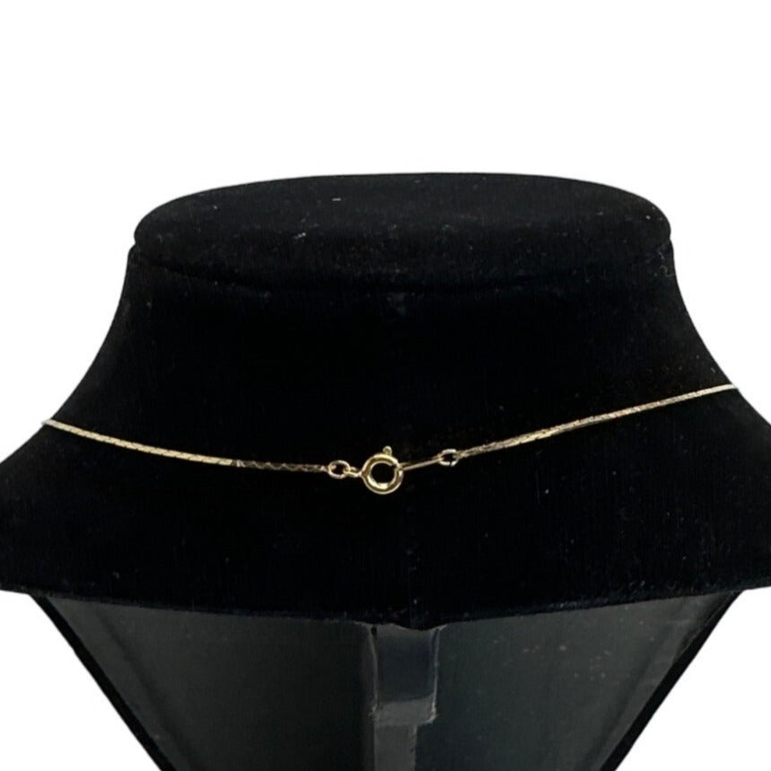 Vintage Women's Gold Tone Chain Necklace with Green Beads - 24in