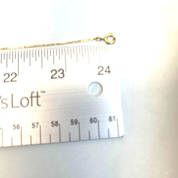 Vintage Women's Gold Tone Chain Necklace with Green Beads - 24in