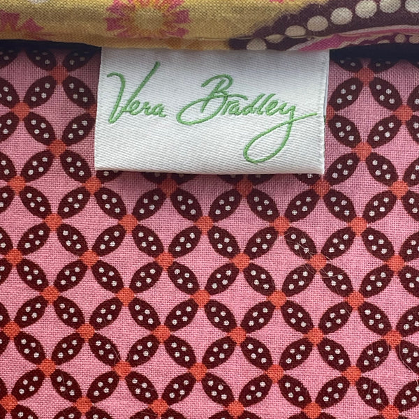 Vera Bradley Women’s Yellow & Pink Floral Quilted Laptop Bag With Shoulder Strap