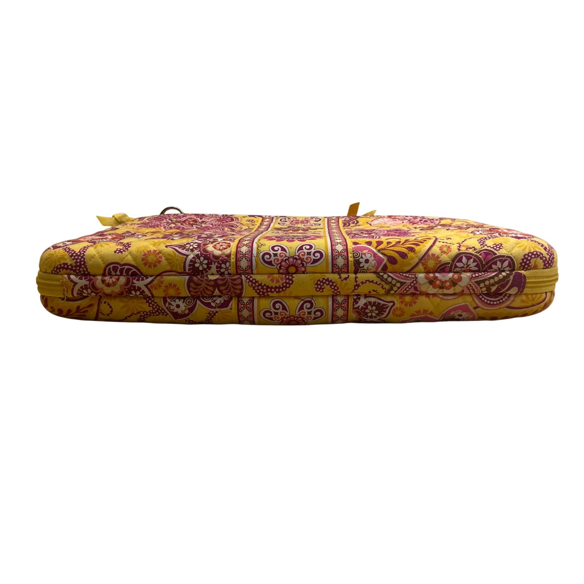 Vera Bradley Women’s Yellow & Pink Floral Quilted Laptop Bag With Shoulder Strap