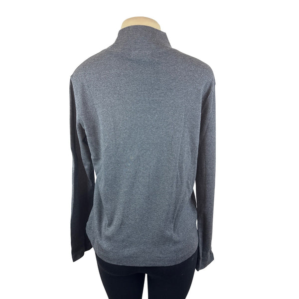 Lord & Taylor Womens Gray Mock Neck Long Sleeve Pima Cotton Top Size L - New