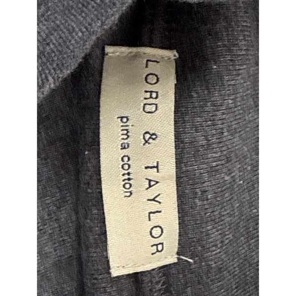 Lord & Taylor Womens Gray Mock Neck Long Sleeve Pima Cotton Top Size L - New