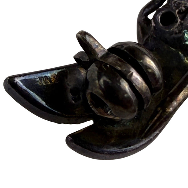 Vintage Unknown Womens Silver Tone Insect Dragonfly Brooch With Purple Stone