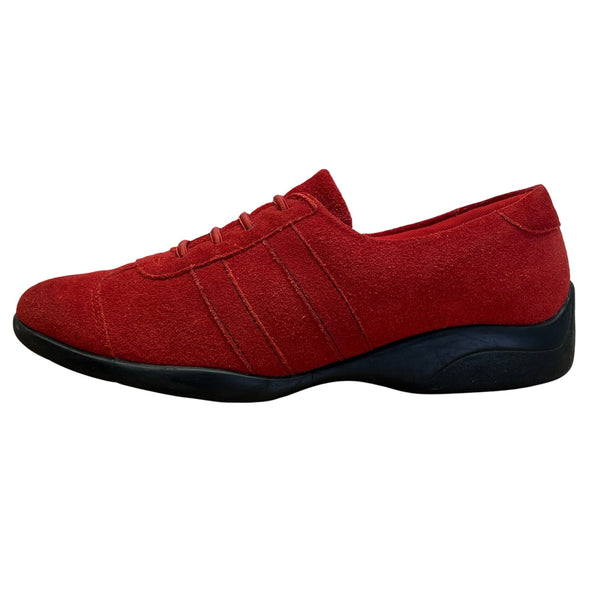 Chicos Women’s Red Suede Leather Slip In Shoes Size 9M