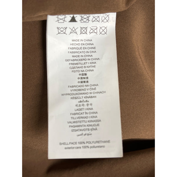 Michael Kors Womens Brown Polyurethane Croc-Embossed Belted Moto Jacket Sz XS